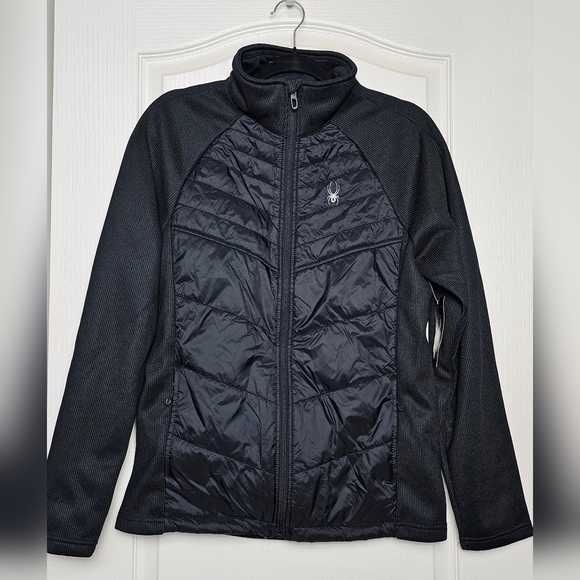 Spyder Men's Nova Full Zip Hybrid Black Quilted Jacket - Picture 4 of 11